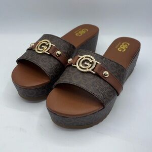 Women's Brown Slide Sandals